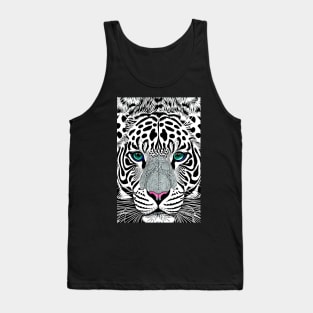 Panthera Leopard/Tiger Hybrid Face Illustration Tank Top